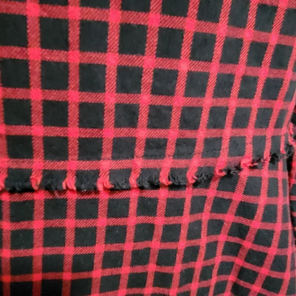 EC ZARA GIRLS COLLECTION PLAID LONG SLEEVE SLIGHTLY DISTRESSED DRESS SZ. 13/14